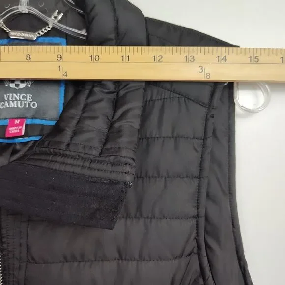 Vince Camuto Full-zip Vest Women's Size M Black Insulated Collared Quilted - Picture 3 of 8